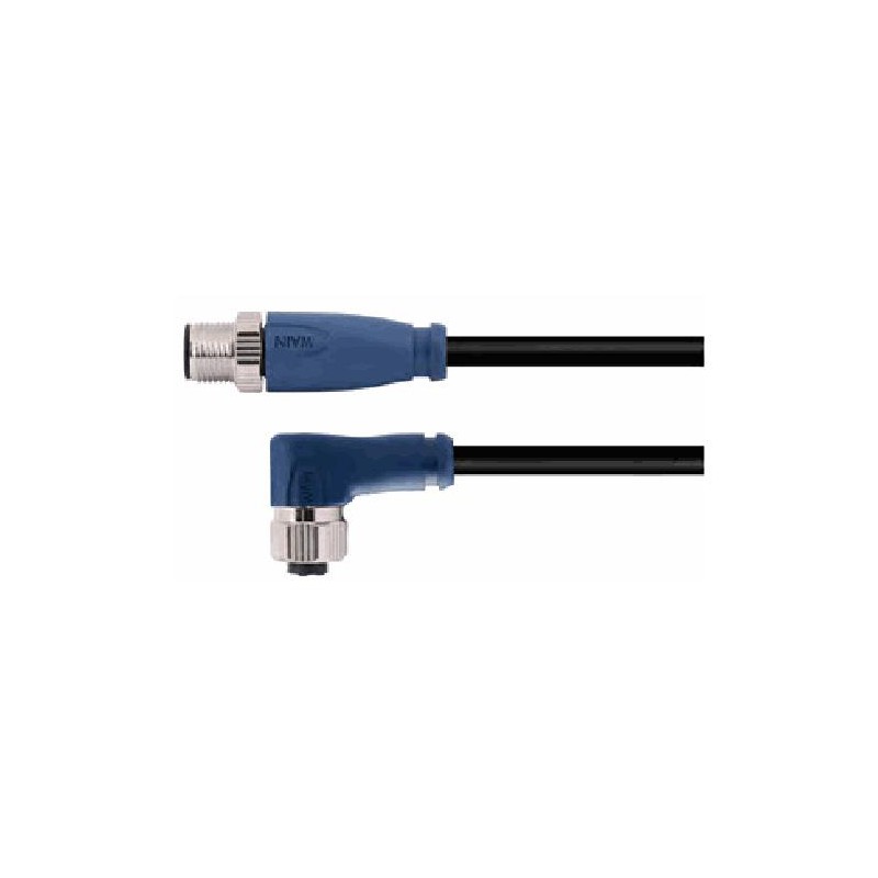Cordon male/femelle M12, 12 pol., codage A IP67, 1.5A, non-blindé